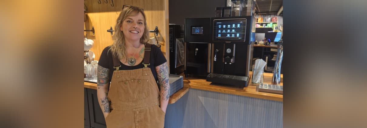 Kaffemaskin på Signo Vevkroken café